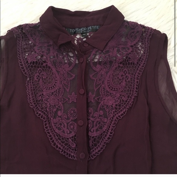 Topshop | Sheer Button Down Tank 4P - Picture 2 of 6